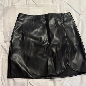 Classic Black Faux Leather Mini Skirt never worn.